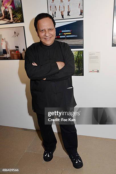 Azzedine Alaia attends the World Press 2015 Exhibition Preview at Galerie Azzedine Alaia on September 3, 2015 in Paris, France.