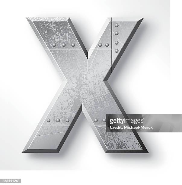 metal letter x - letter x stock illustrations