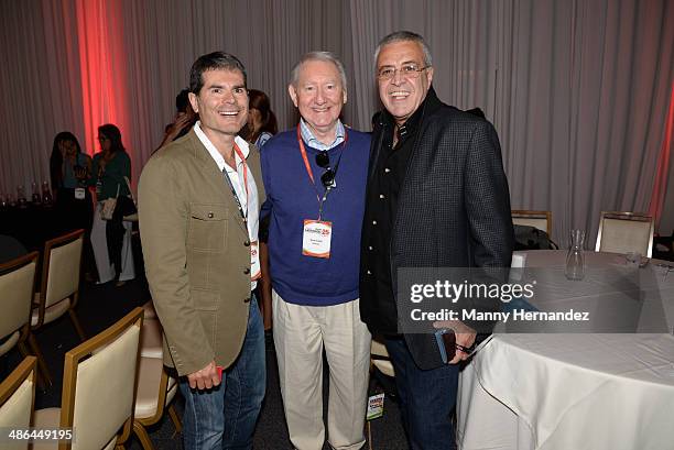 Bruno del Grande, Gene Smith and Nestor Casonu attends Billboard Latin conference 2014 at JW Marriott Marquis on April 23, 2014 in Miami, Florida.