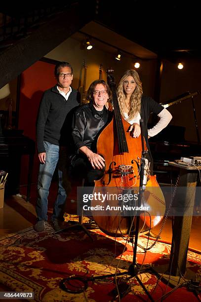 Guitarist Mark Hammond , bassist Bunny Brunel , and Kaylene Peoples attend the Kaylene Peoples "My Man" Recording Session with Bunny Brunel at The...