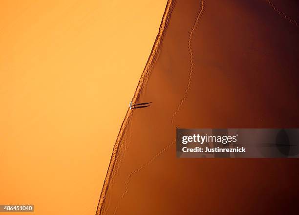 vue aérienne de la dune 45 - désert du namib photos et images de collection