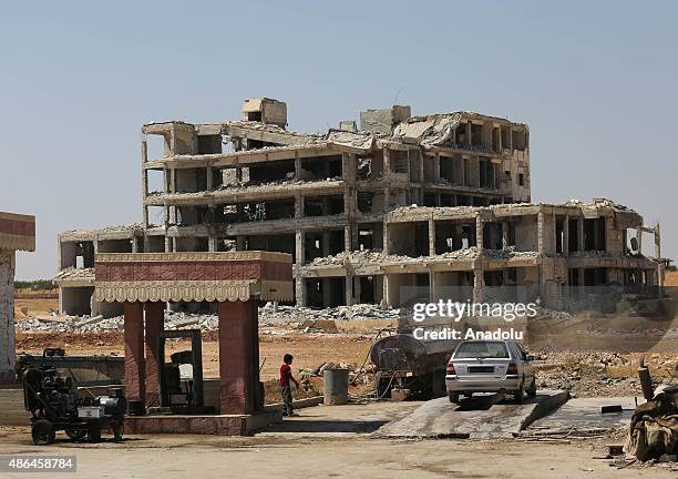 View of the destroyed buildings in the Syrian town of Kobani after it was devastated by clashes involving Daesh on September 4, 2015.