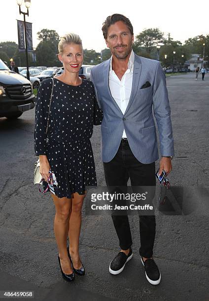 Henrik Lundqvist and his wife Therese Lundqvist attend day four of the 2015 US Open at USTA Billie Jean King National Tennis Center on September 3,...