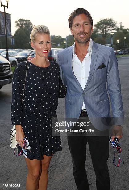 Henrik Lundqvist and his wife Therese Lundqvist attend day four of the 2015 US Open at USTA Billie Jean King National Tennis Center on September 3,...