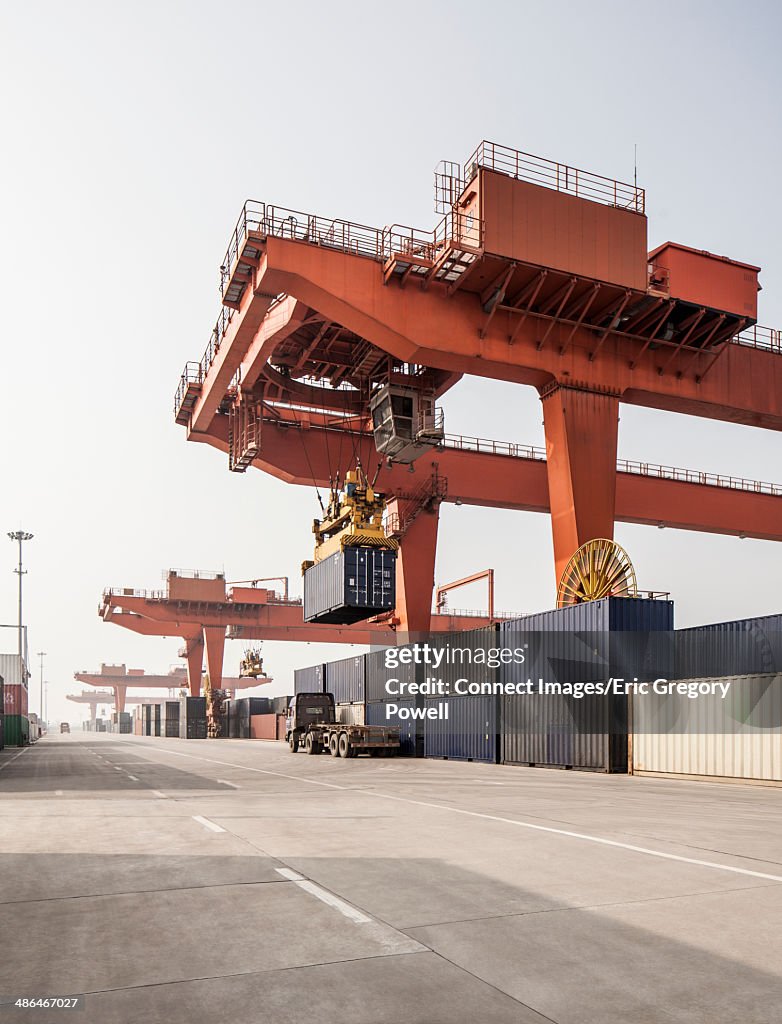 Shipping container loading facility, Xi'an, Shaanxi, China