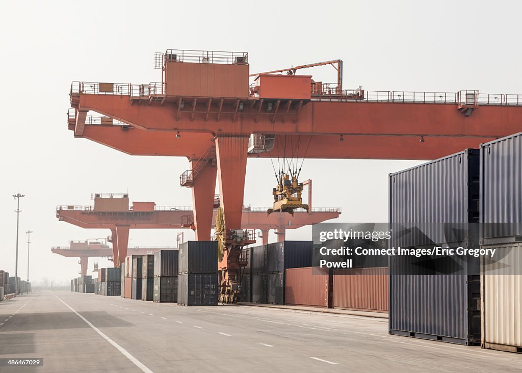Shipping container loading facility, Xi'an, Shaanxi, China