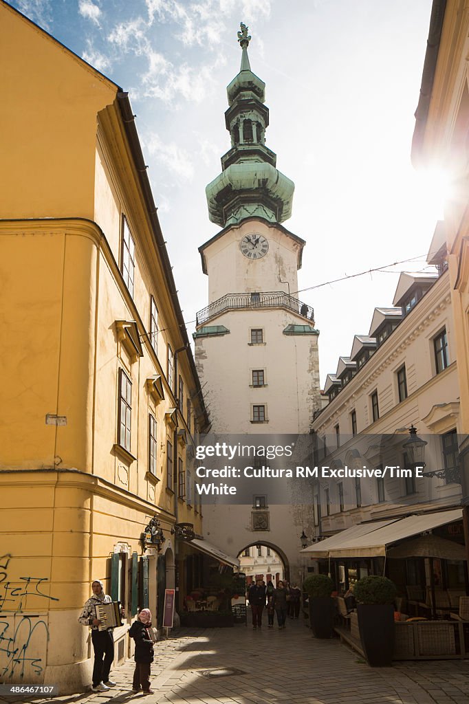 Street musicians in the old town, Bratislava, Slovakia