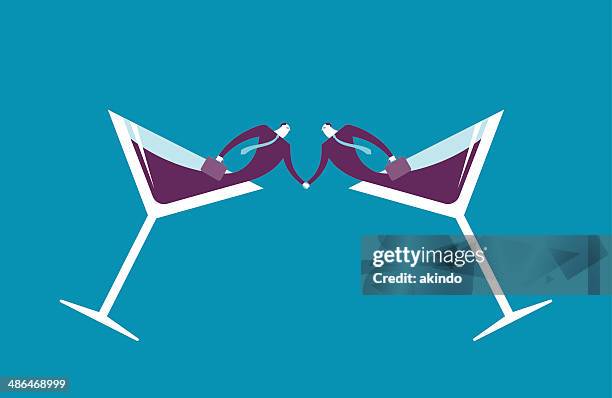 cheers! - wine splash stock illustrations