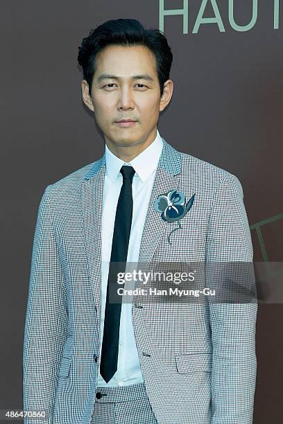 South Korean actor Lee Jung-Jae attends the photo call for 2015 Cartier Fine Watchmaking Collection Event at Shilla Hotel on September 4, 2015 in...