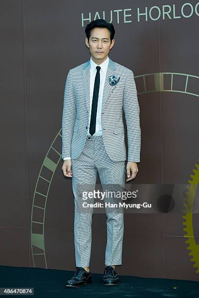 South Korean actor Lee Jung-Jae attends the photo call for 2015 Cartier Fine Watchmaking Collection Event at Shilla Hotel on September 4, 2015 in...