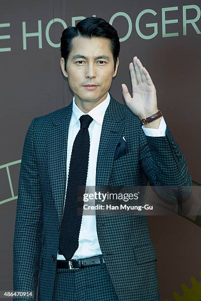 South Korean actor Jung Woo-Sung attends the photo call for 2015 Cartier Fine Watchmaking Collection Event at Shilla Hotel on September 4, 2015 in...