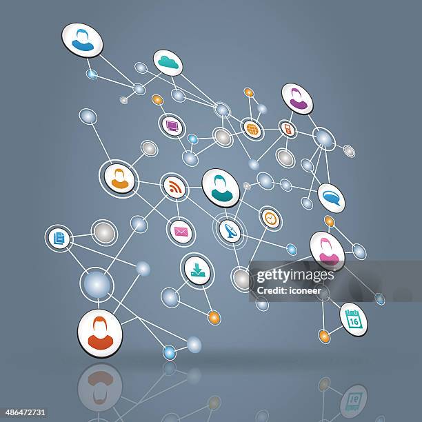 cloud computing illustrattion - phone screen reflection stock illustrations