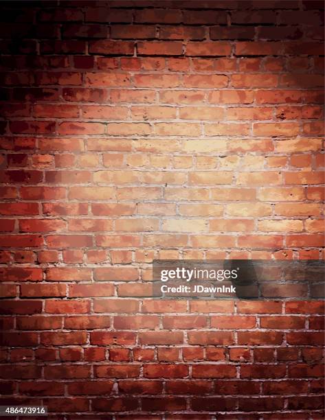 rustic old fashioned brick wall with elegant string lights background - brick wall stock illustrations