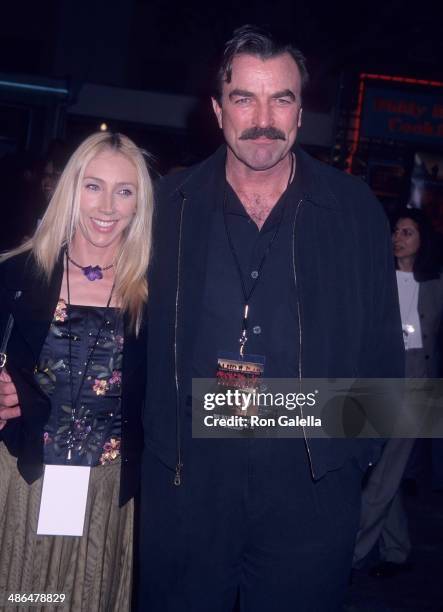 Actor Tom Selleck and wife Jillie Mack attends the "We Were Soldiers" Westwood Premiere on February 25, 2002 at the Mann Village Theatre in Westwood,...