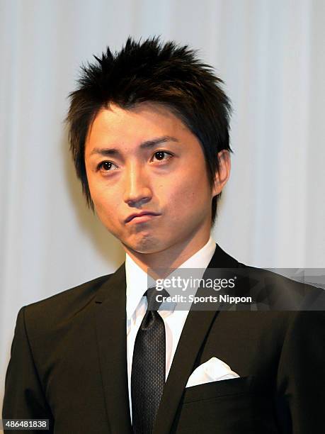 May 13:Tatsuya Fujiwara of announces his engagement on May 13, 2013 in Tokyo, Japan.