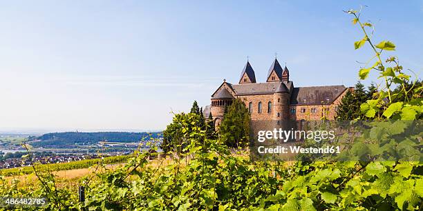 germany, hesse, ruedesheim, st. hildegard abbey - abbey of montserrat stockfoto's en -beelden