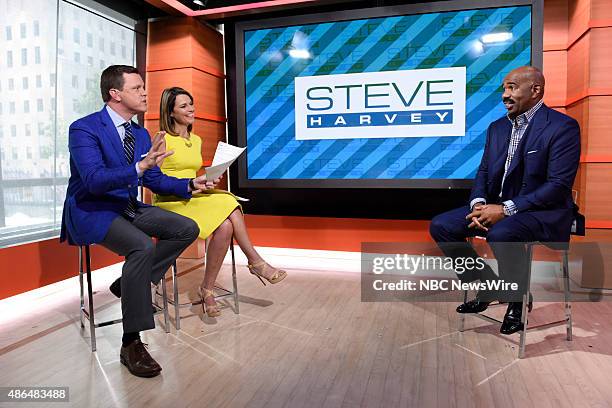 Willie Geist, Savannah Guthrie and Steve Harvey appear on NBC News' "Today" show --