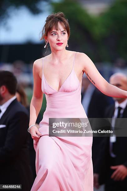 Dakota Johnson attends a premiere for 'Black Mass' during the 72nd Venice Film Festival at on September 4, 2015 in Venice, Italy.
