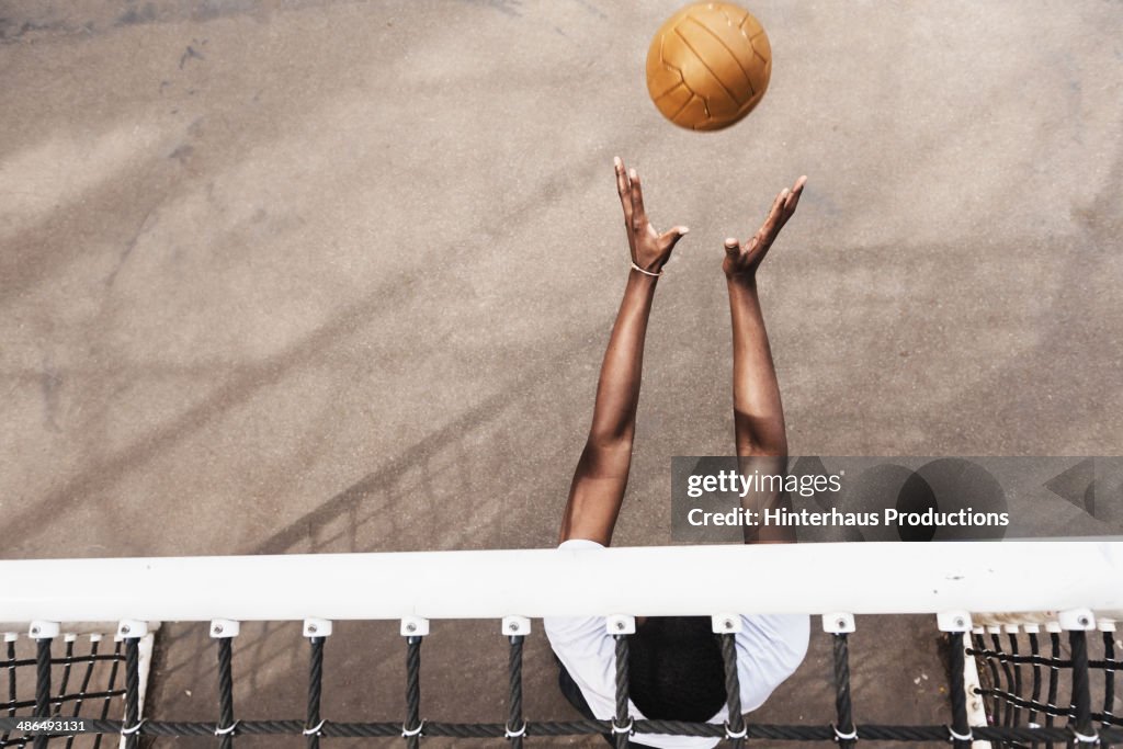 Goalie Catching Soccer Ball