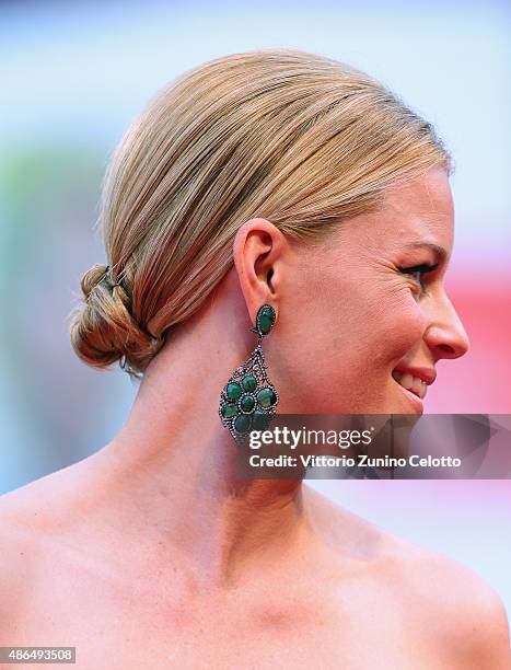 Elisabeth Banks attends a premiere for 'Black Mass' during the 72nd Venice Film Festival at on September 4, 2015 in Venice, Italy.