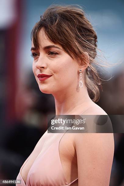 Dakota Johnson attends a premiere for 'Black Mass' during the 72nd Venice Film Festival at on September 4, 2015 in Venice, Italy.