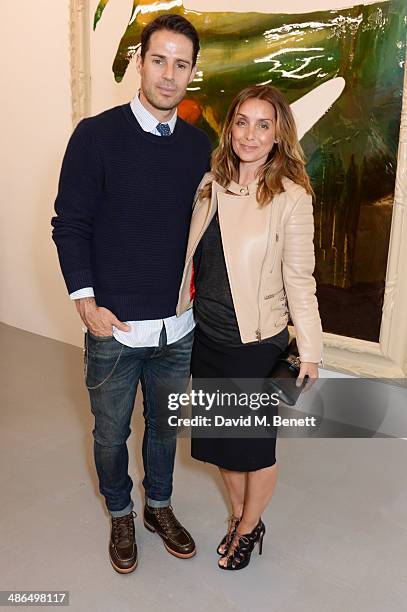 Jamie Redknapp and Louise Redknapp attend a private view of "Julian Schnabel: Every Angel Has A Dark Side" in aid of Chickenshed at The Dairy Art...