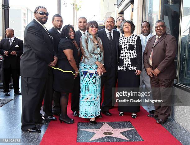 Host Tavis Smiley and family members attend Tavis Smiley being honored with a Star on the Hollywood Walk of Fame on April 24, 2014 in Hollywood,...