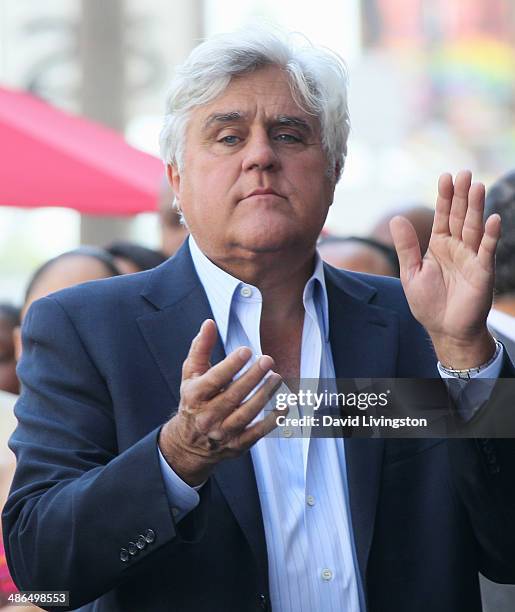 Host Jay Leno attends Tavis Smiley being honored with a Star on the Hollywood Walk of Fame on April 24, 2014 in Hollywood, California.