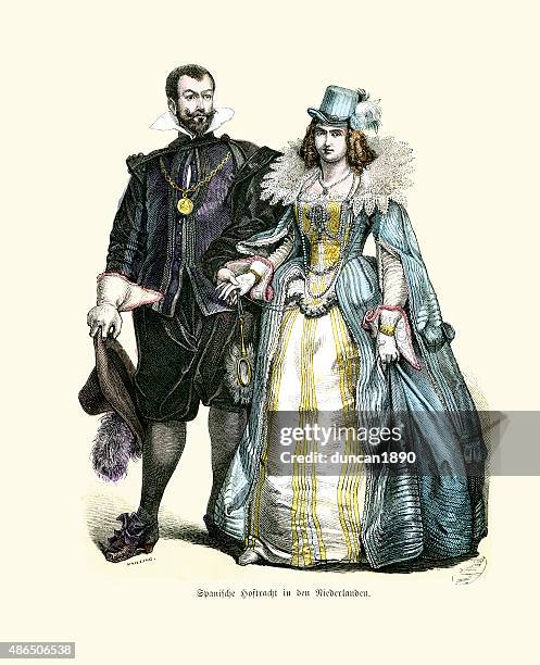 illustrations, cliparts, dessins animés et icônes de costume du tribunal espagnol datant du xviie siècle, les pays-bas - image du xviième siècle