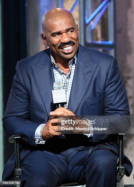 Comedian and TV Personality Steve Harvey speaks at AOL BUILD Speaker Series: Steve Harvey at AOL Studios In New York on September 4, 2015 in New York...