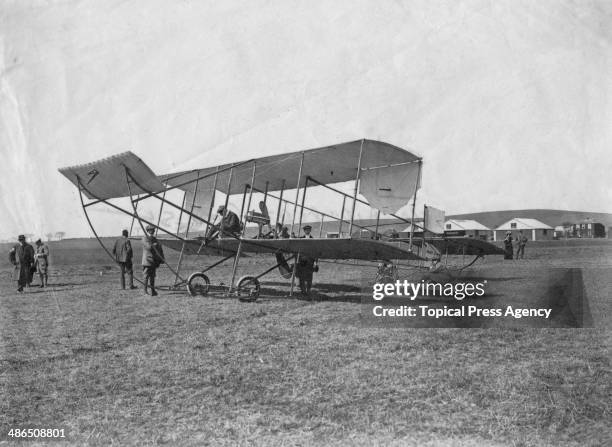 c. 1910 France photo postcard of Sommer biplane at airfield c. 1910 France photo postcard of Sommer biplane at airfield