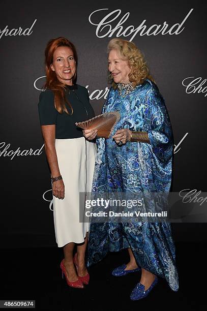 Beggiato Gloria and Marta Marzotto attend the Chopard Imperiale Private Dinner during the 72nd Venice Film Festival at on September 4, 2015 in...