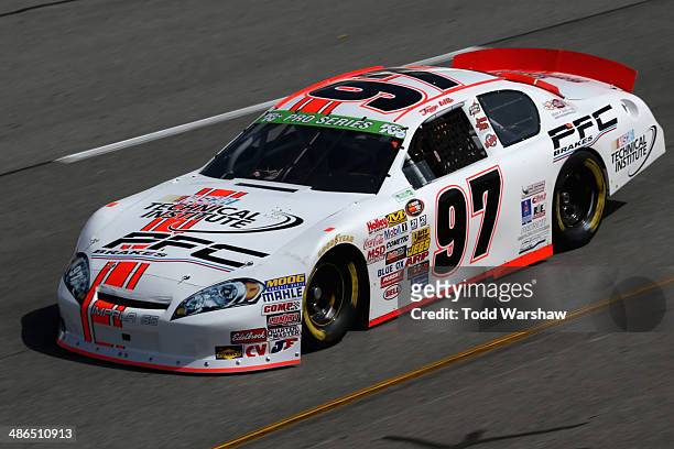 Jesse Little drives the NASCAR Technical Institute/PFC Brakes Chevrlolet during practice for the NASCAR K&N Pro Series East Blue Ox 100 at Richmond...