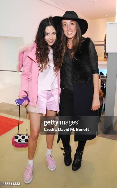 Eliza Doolittle and Harley Moon Kemp attend the Beats by Dr. Dre Drenched in Colour nail event on April 24, 2014 in London, England.