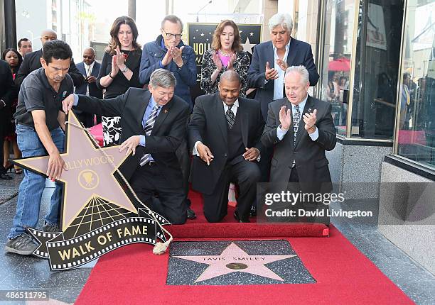 Walk of Fame assistant, music executive Maureen Schultz, Hollywood Chamber of Commerce president & CEO Leron Gubler, TV host Larry King, Hollywood...