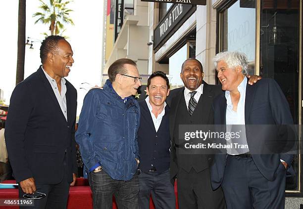Ray Parker Jr., Larry King, Dave Koz, Tavis Smiley and Jay Leno attend the ceremony honoring Tavis Smiley with a Star on The Hollywood Walk of Fame...