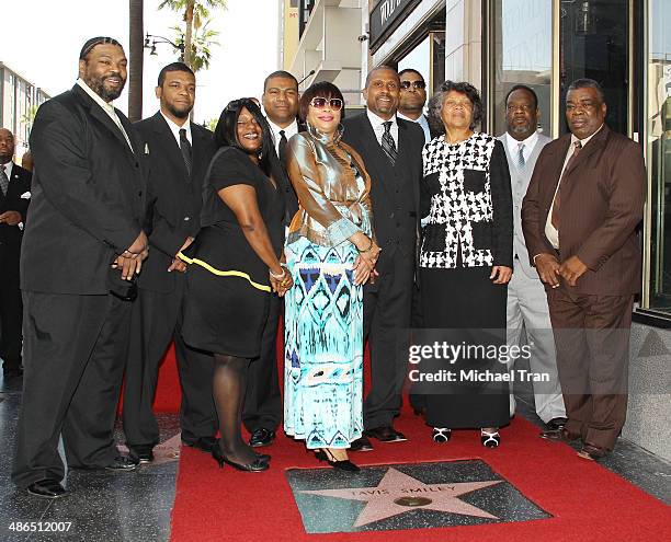 Tavis Smiley with his family attend the ceremony honoring Tavis Smiley with a Star on The Hollywood Walk of Fame on April 24, 2014 in Hollywood,...