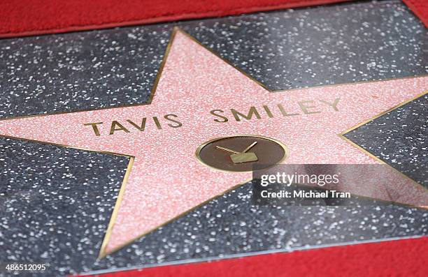 General view of Tavis Smiley's star at the ceremony honoring him with a Star on The Hollywood Walk of Fame on April 24, 2014 in Hollywood, California.