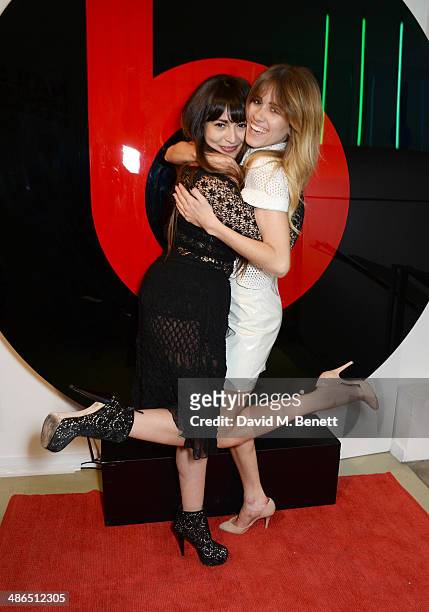 Zara Martin and Jade Williams aka Sunday Girl attend the Beats by Dr. Dre Drenched in Colour nail event on April 24, 2014 in London, England.