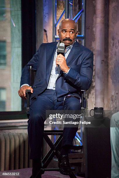 Steve Harvey attends AOL BUILD Speaker Series: Steve Harvey at AOL Studios In New York on September 4, 2015 in New York City.