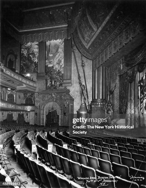 Interior view of the empty seats at the Beacon Theater, New York, 1930.