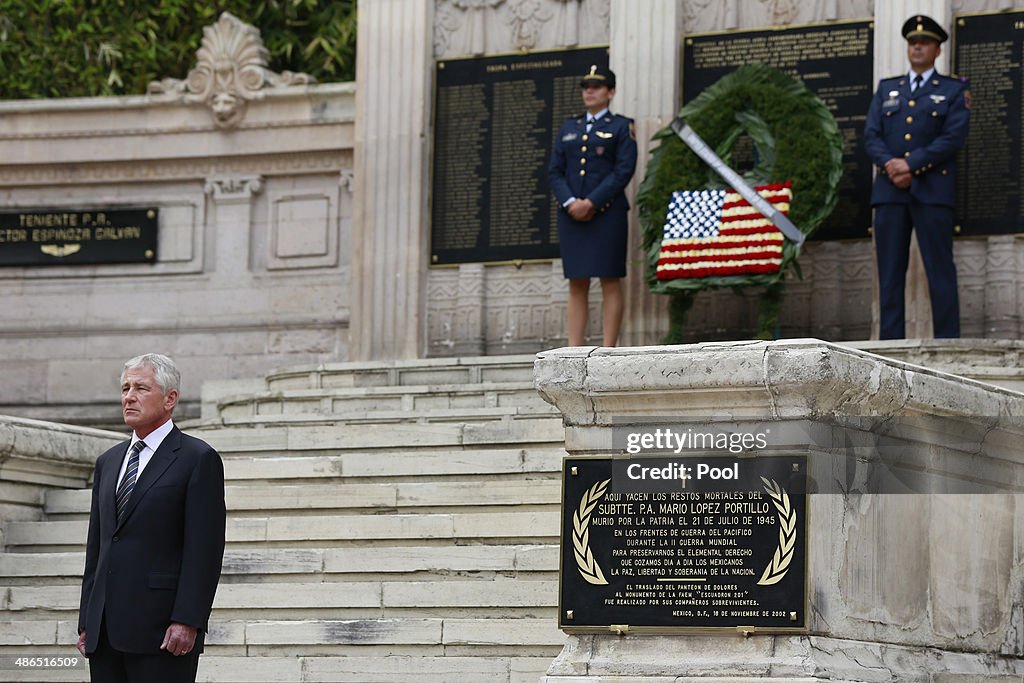 U.S. Defense Secretary Chuck Hagel Visits Mexico City