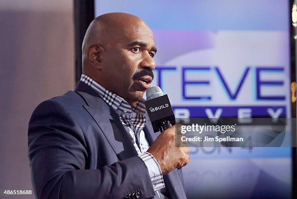 Personality Steve Harvey attends the AOL BUILD Speaker Series: Steve Harvey at AOL Studios In New York on September 4, 2015 in New York City.