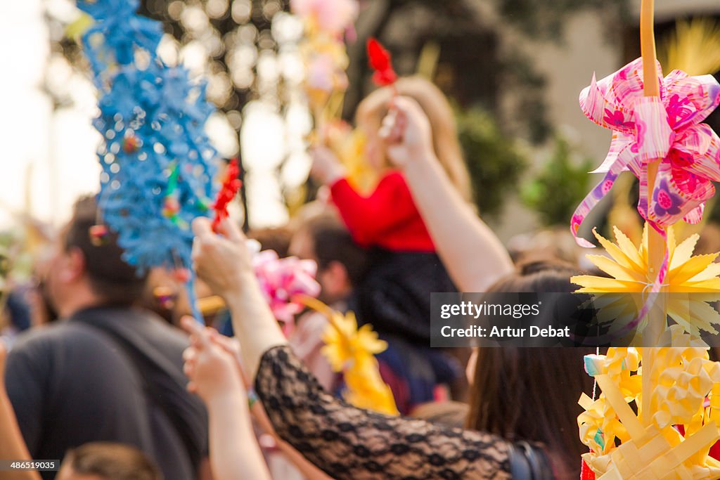 People celebrates the Palm Sunday