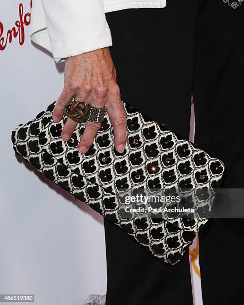 Actress Carolyn Hennesy ,Handbag Detail / Jewelry Detail, attends the Television Academy's cocktail reception to celebrate the 67th Emmy Awards at...