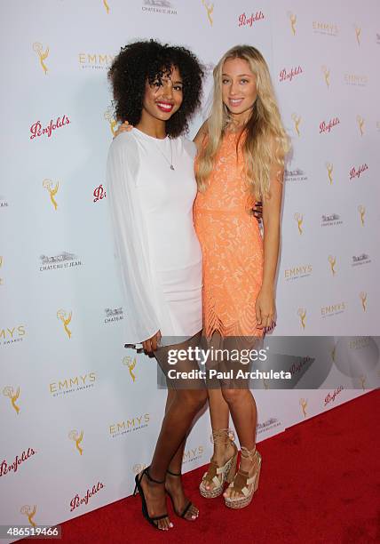Fashion Model jasmine Rutledge and Macy Mariano attend the Television Academy's cocktail reception to celebrate the 67th Emmy Awards at The Montage...