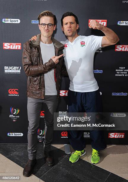 Tom Fletcher and Harry Judd of McFly attend the after party for Rugby Aid 2015 at Twickenham Stadium on September 4, 2015 in London, England.