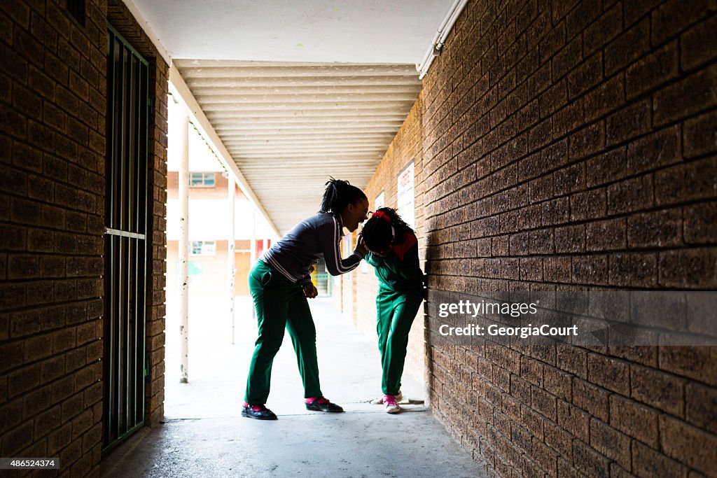 School girl bullies another girl