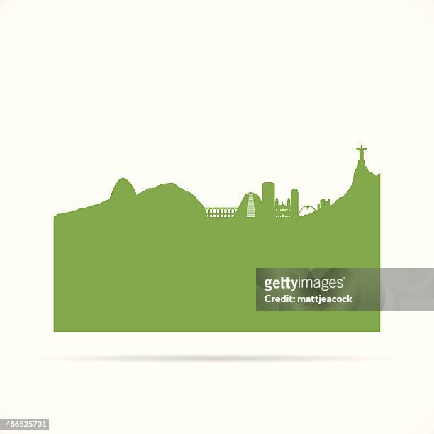 rio de janeiro-skyline - zuckerhut form stock-grafiken, -clipart, -cartoons und -symbole