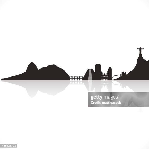 stockillustraties, clipart, cartoons en iconen met rio de janeiro skyline - deelstaat rio de janeiro